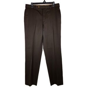 Brooks Brothers 1818 Madison Dress Pants Mens Size 34x30 Brown Wool Straight Leg
